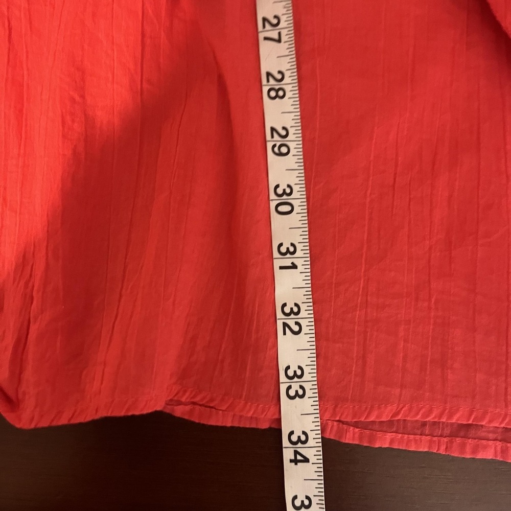 Lauren Ralph Lauren Dress Womens L Red Solid V Neck 3/4 Sleeve Shift Tunic Short - Picture 5 of 5